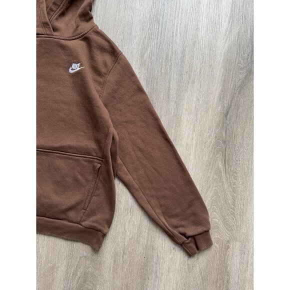 Rare Vintage Y2K Nike Swoosh Brown Hoodie Youth XL Kids Sports Streetwear - Picture 5 of 8